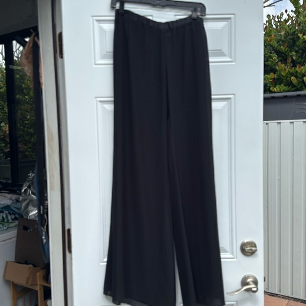 Karen Zambos - Sheer Cover Up Pants - Long Black Pants - Size Medium - Stretch
